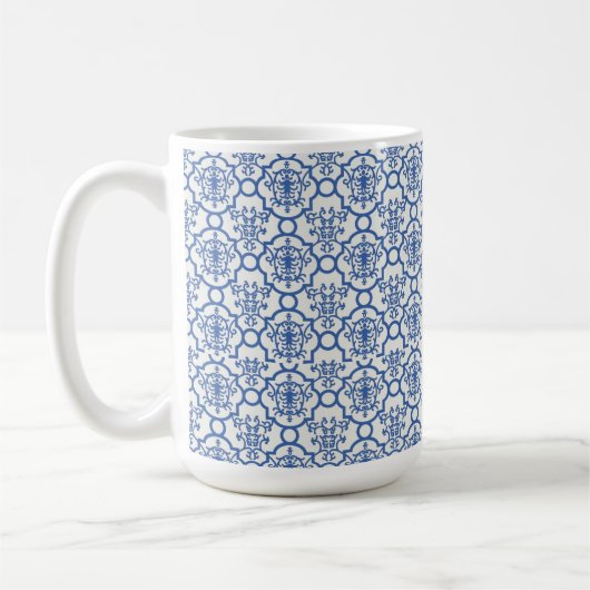 Mug Café Mug-Blue Damask (Gauche)