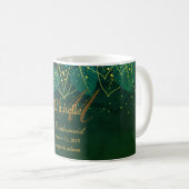Mug Café-Mug Feuille vert et or délicat (Devant droit)