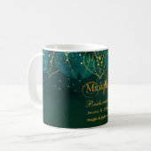 Mug Café-Mug Feuille vert et or délicat (Devant gauche)