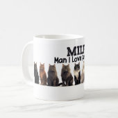 Mug Café Mug, Homme J'aime Felines MILF (Devant gauche)