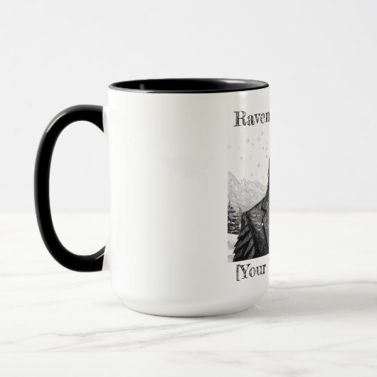 Mug Café mug, Raven About Town - Personnaliser ville (Gauche)