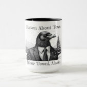 Mug Café mug, Raven About Town - Personnaliser ville (Centre)