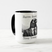 Mug Café mug, Raven About Town - Personnaliser ville (Devant gauche)