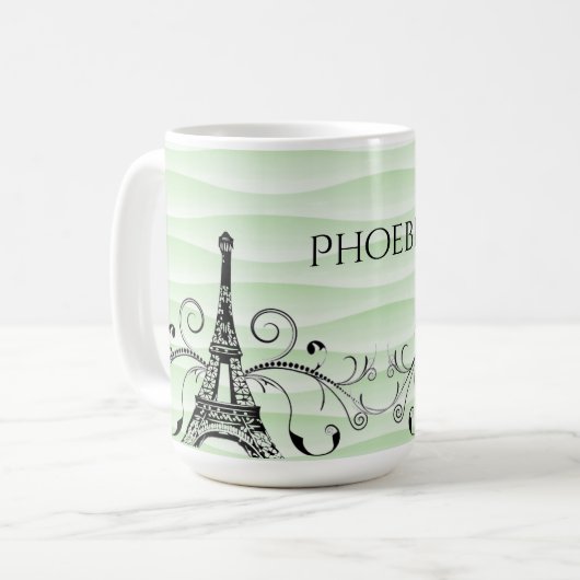 Mug Café-Mug Vert Tour Eiffel (Devant gauche)