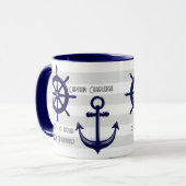 Mug Café nautique à roue à Ancre personnalisée et à ro (Devant gauche)