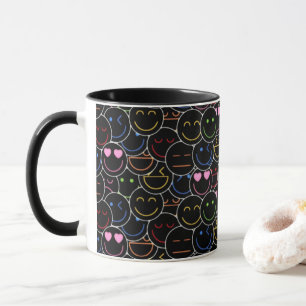 Mug café Neon Emoji : Vibes rétro modernes