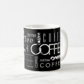 Mug CAFÉ noir blanc ! Nom du texte de typographie (Devant droit)