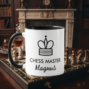Mug café noir et blanc, cadeau pour joueur d'échec