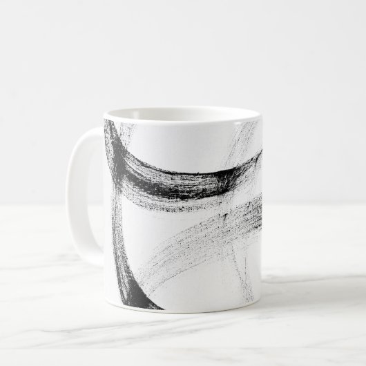 Mug café noir et blanc moderne (Devant gauche)
