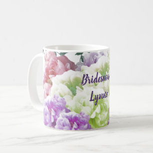Mug Café Nom Demoiselle D'Honneur Pivoines Multico