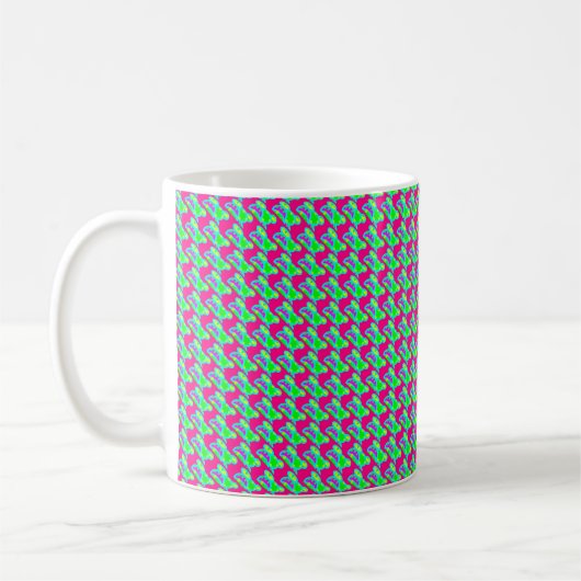 Mug café ou thé rose et vert citron (Gauche)