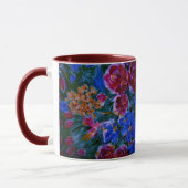 Mug Café ou thé rouge, bleu et marron (Gauche)