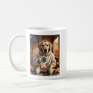 Mug Café papa chien - Golden Retriever Scène d'automne