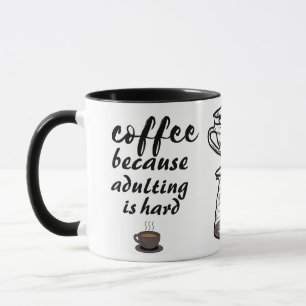 Mug Café parce que l'adultère est dur noir et blanc