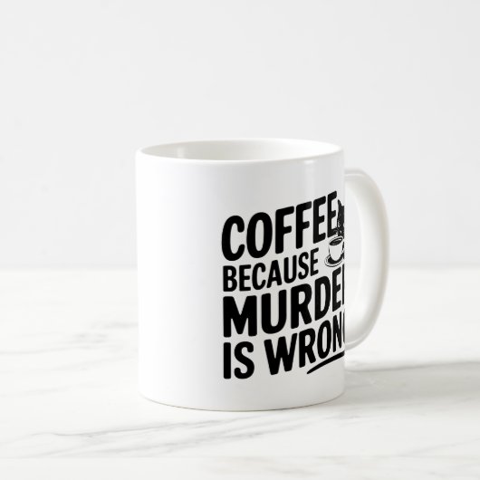 Mug Café parce que le meurtre est faux Chat noir drôle (Devant droit)