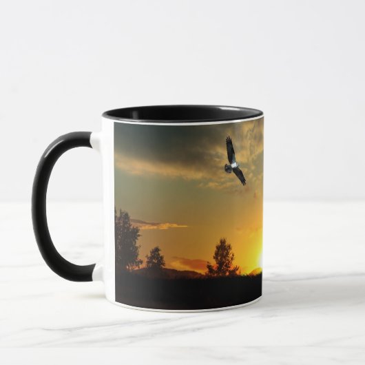 Mug café pâté pâté au coucher du soleil jaune (Gauche)