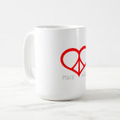 Mug café Peace & Love (Devant gauche)