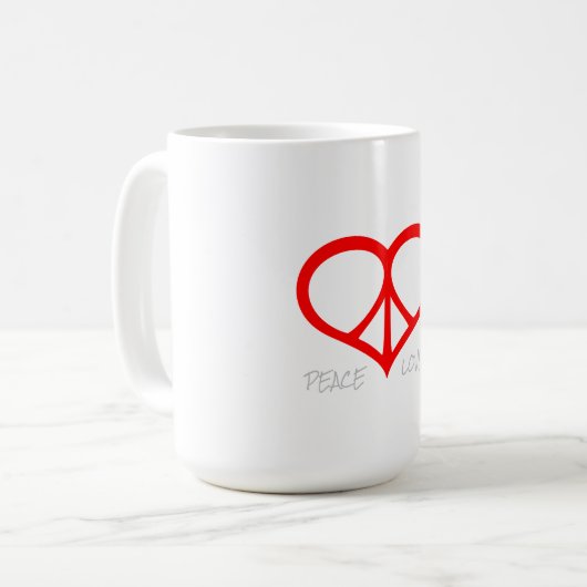 Mug café Peace & Love (Devant gauche)