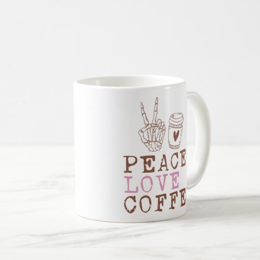 Mug Café Peace Love (Devant droit)