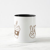 Mug Café Peace Love | Conception De Café Simple Et Élé (Centre)