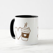 Mug Café Peace Love | Conception De Café Simple Et Élé (Devant gauche)