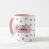 Mug Cafe personnalisé à pois (Devant gauche)
