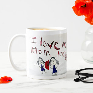 Mug café personnalisé avec l'art de votre enfant