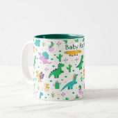 Mug café personnalisé avec le nom de bébé dinosaur (Devant gauche)
