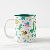 Mug café personnalisé avec le nom de bébé dinosaur (Gauche)