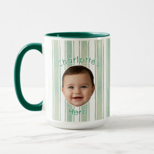 Mug Café Personnalisé avec Nom Mignon et Rayures V