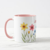 Mug Café Personnalisé Fleurs Aquarelles (Gauche)