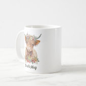 Mug Café personnalisé Floral Highland Cow (Devant gauche)