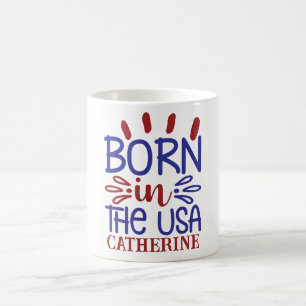 Mug Café Personnalisé Né Aux États-Unis