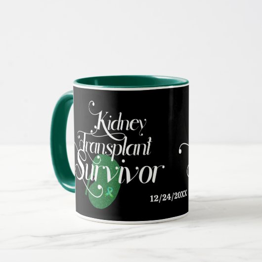 Mug Café personnalisé Survivant de la transplantation (Devant gauche)