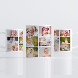 Mug Café Photo de la Première Année de Bébé 12 Moi