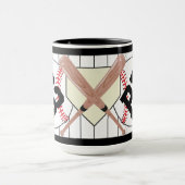 Mug café Pinstripe de baseball personnalisé (Centre)