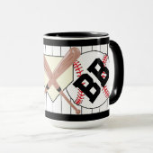 Mug café Pinstripe de baseball personnalisé (Devant droit)