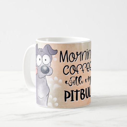 Mug Café Pitbull matin (Devant gauche)