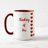 Mug Café Poodle Rouge Blanc Pensées pour Vous (Gauche)