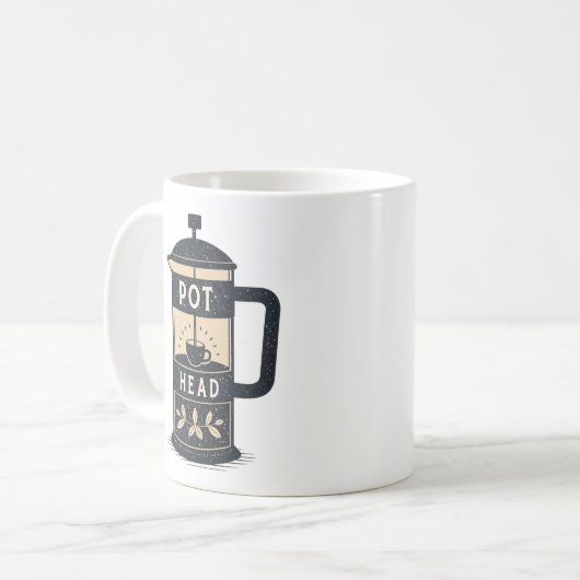 Mug Café Pot Head Funny Café (Devant gauche)