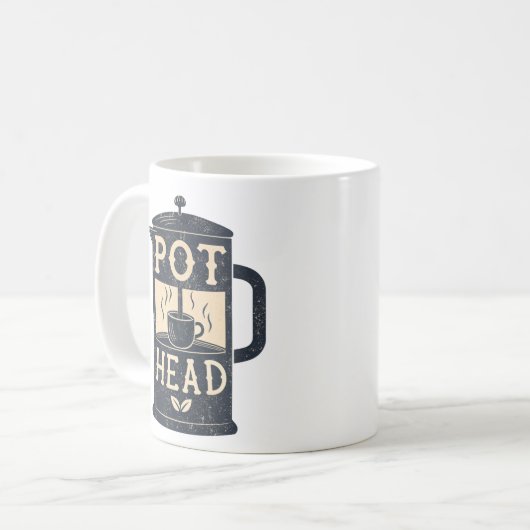 Mug Café Pot Head Funny Café (Devant gauche)