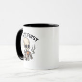 Mug Café Premier Halloween Éffrayant Squelette Caféine (Devant gauche)