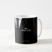 Mug café professionnel personnalisé avec nom Texte (Devant droit)