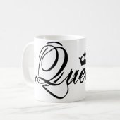 Mug café Queen noir et blanc (Devant gauche)