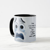 Mug Café qui pleure ? Ajouter un message nominatif, vi (Devant gauche)