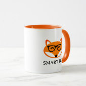 Mug café renard intelligent mignon avec lunettes (Devant droit)