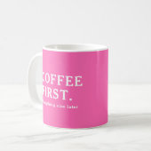 Mug Café rose chaud moderne (Devant gauche)