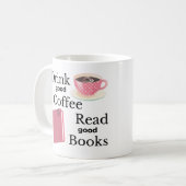 Mug Café rose et auteur de livres (Devant gauche)