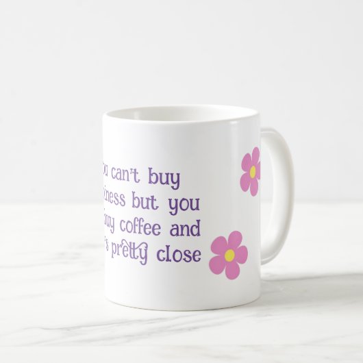 Mug Café, rose, floral (Devant droit)