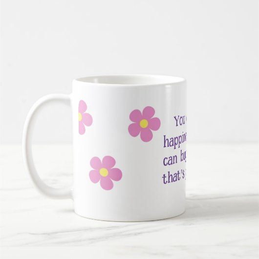 Mug Café, rose, floral (Gauche)
